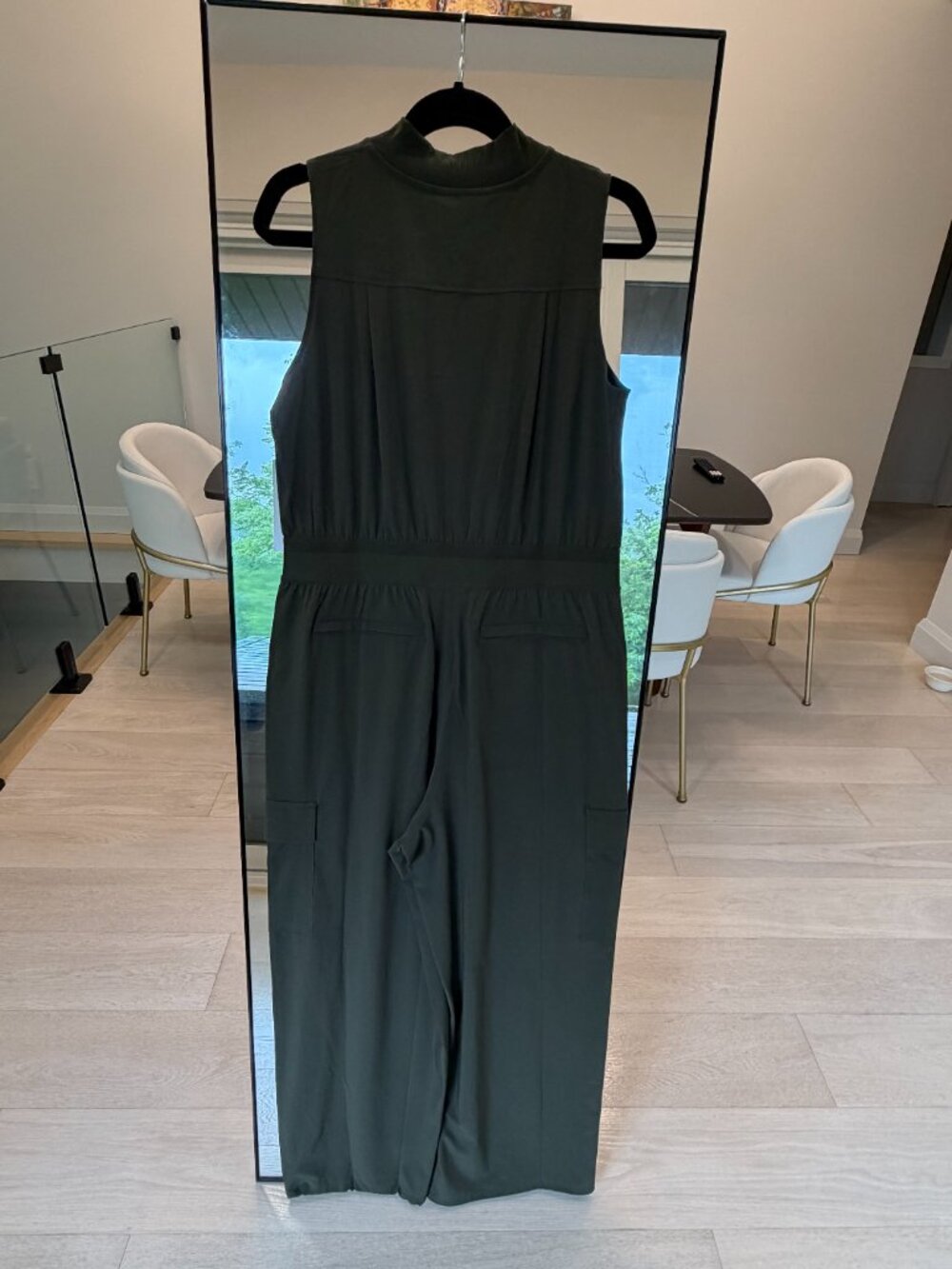 NWT Athleta Brooklyn Utility Jumpsuit Olive Green Size 12 - Picture 2 of 6